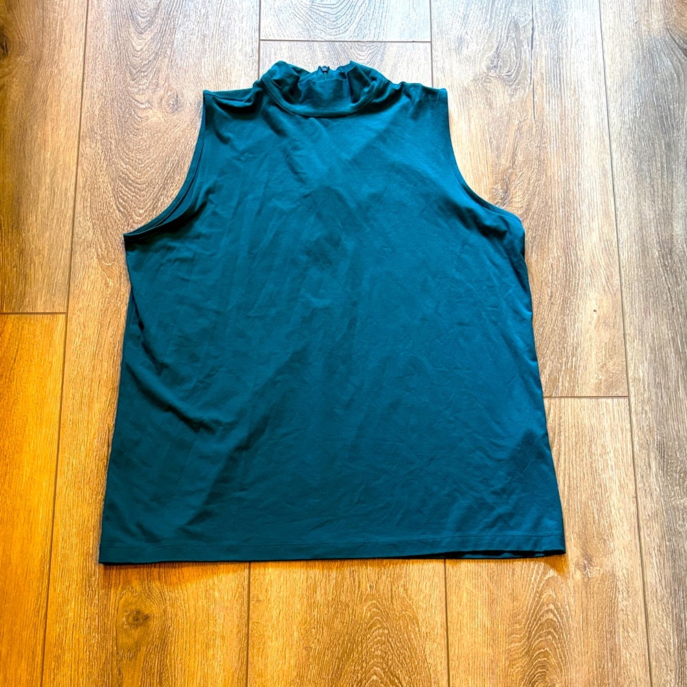 Chico's Sleeveless Soft Teal Tank Mock Top